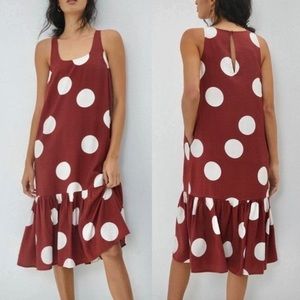 Anthropologie Polka Dot Summer Dress L